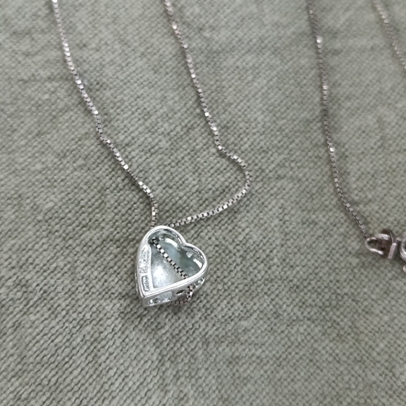 ☀❤🌻Beautiful Sterling SLIDER HEART necklace!🌻❤☀ - Picture 4 of 5
